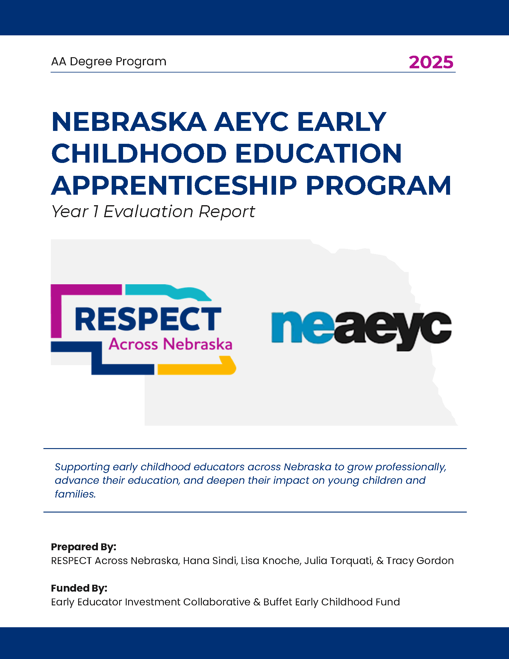 Nebraska AEYC Early Childhood Education Apprenticeship Program: Year 1 Evaluation Report